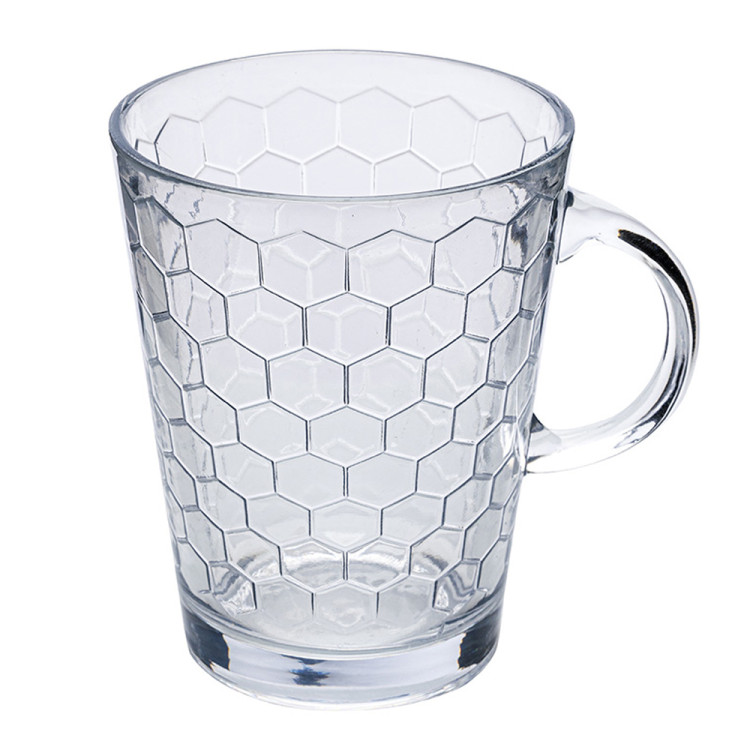 Kubek szklany z uchem 390 ml zestaw 6 szklanek Florina Dunal