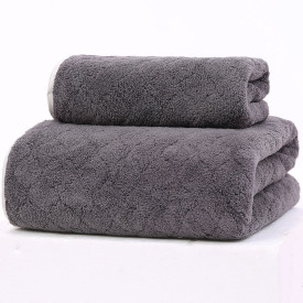Ręczniki kąpielowe 70x140 i 35x75 cm Cotton World zestaw 2 ręczników szare