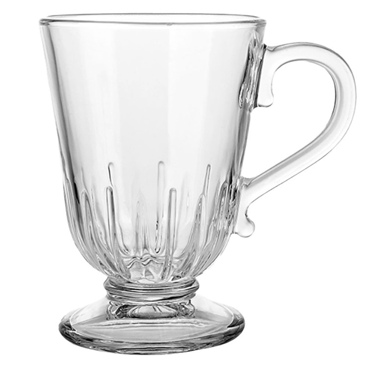 Szklanki z uchem 320 ml Florina Siena kubki do herbaty kawy latte macchiato komplet 6 sztuk w zestawie z długimi łyżeczkami
