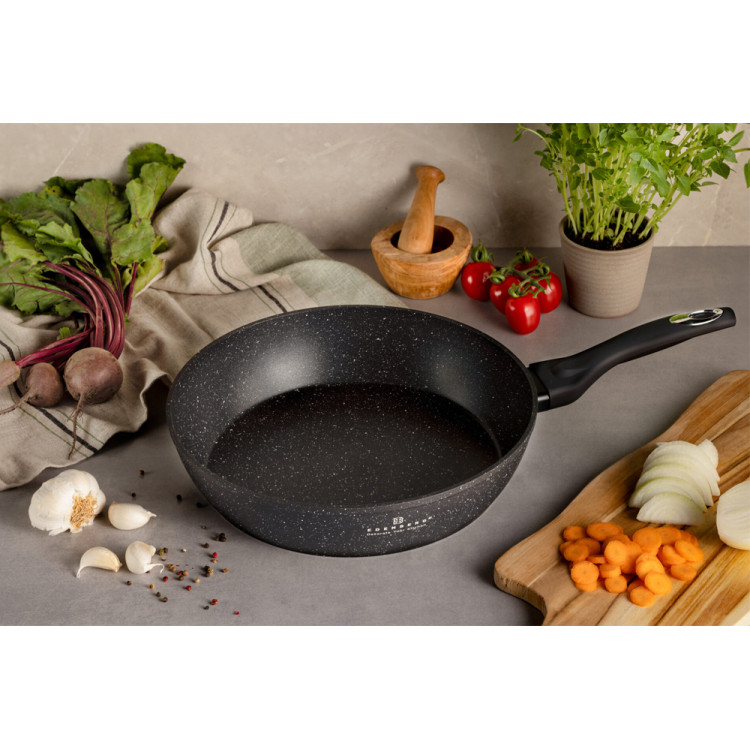 Patelnia marmurowa głęboka 20 cm Edenberg EB 5704 czarna indukcja gaz