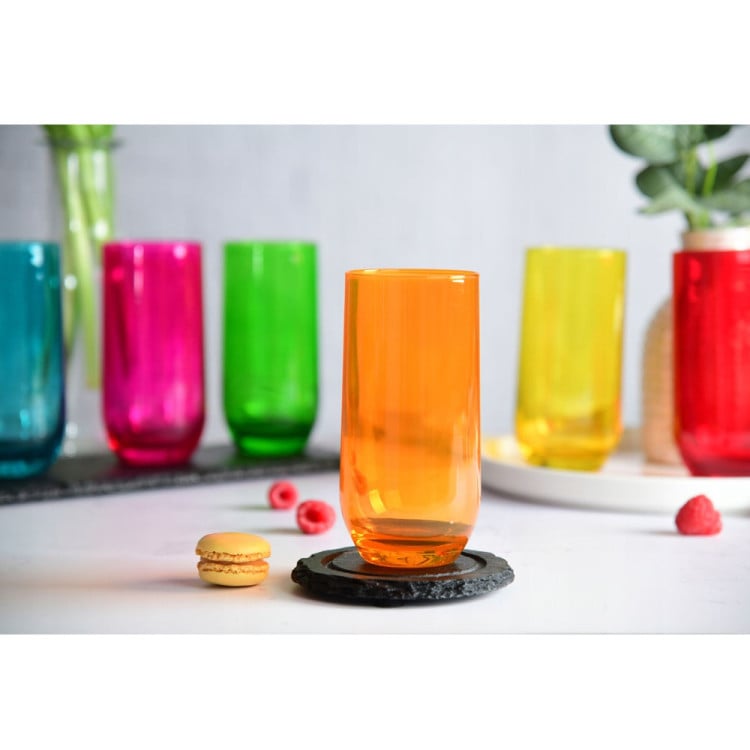 Szklanki kolorowe wysokie 400 ml Glasmark Rainbow zestaw 6 szklanek