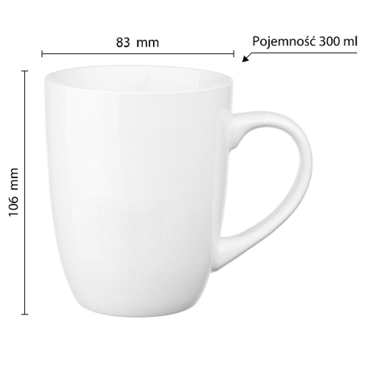 Zestaw 6 kubków ceramicznych białych Glasmark Bruno 300 ml