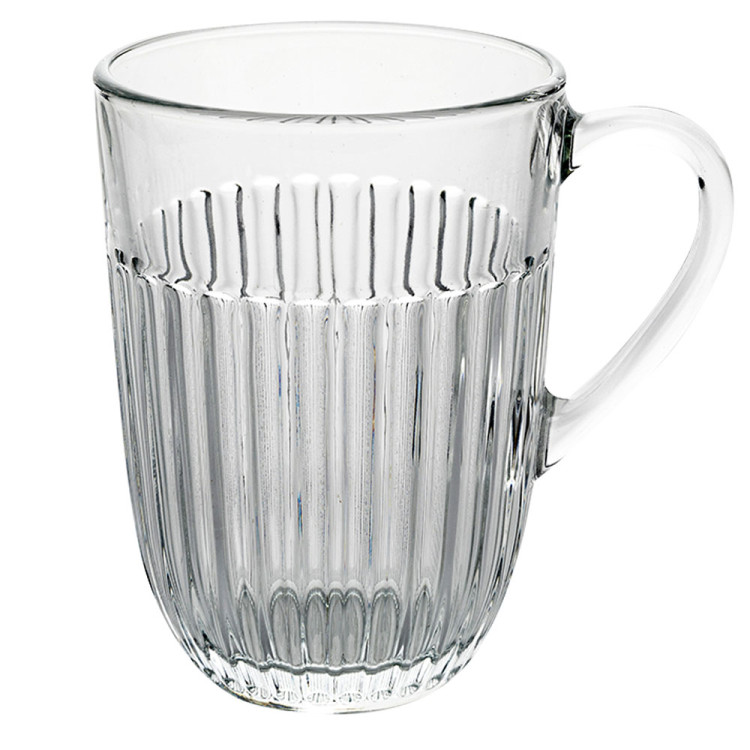 Szklanki do kawy herbaty z uchem 380 ml Florina Comet komplet 6 sztuk w zestawie z długimi łyżeczkami do latte