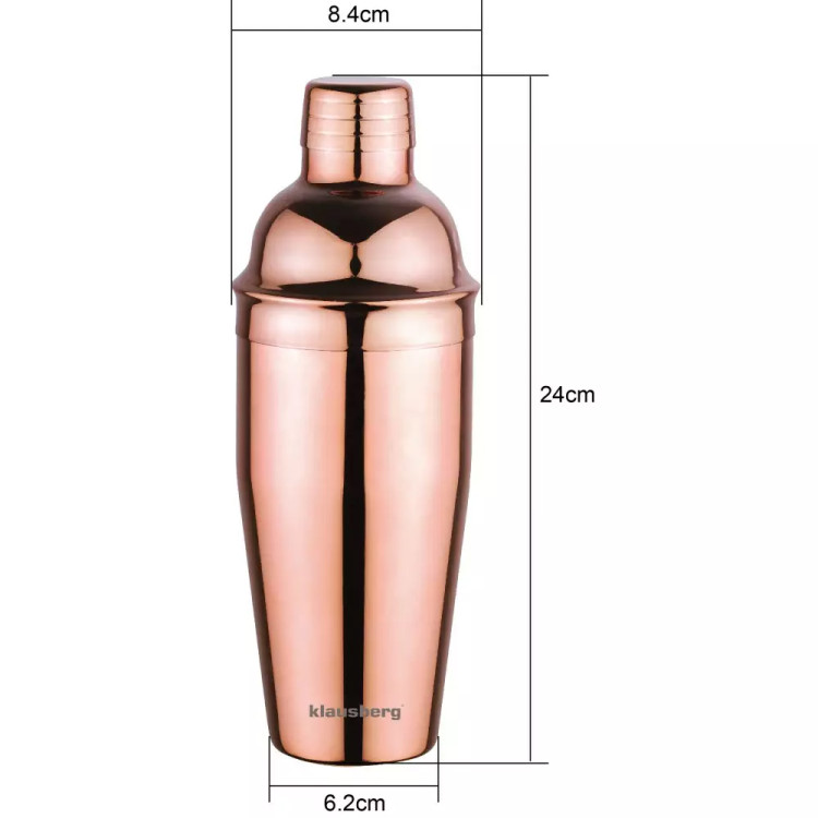 Shaker do koktajli 750 ml Klausberg KB 7650 barowy shaker do drinków kolor miedzi