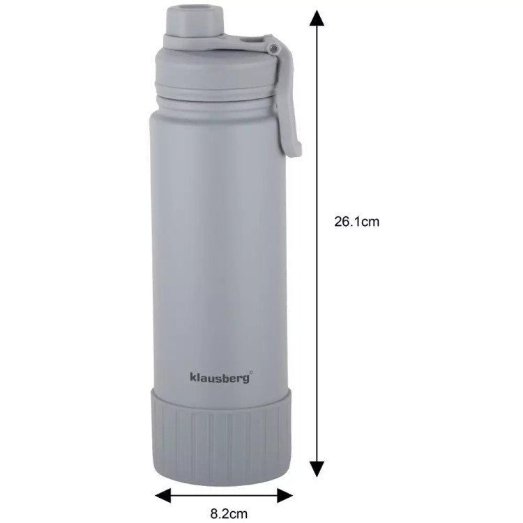 Kubek termiczny duży 720 ml termos stalowy szary Klausberg KB 7638