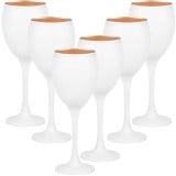 Kieliszki do wina 300 ml Glasmark Glamour komplet 6 sztuk biało-złote