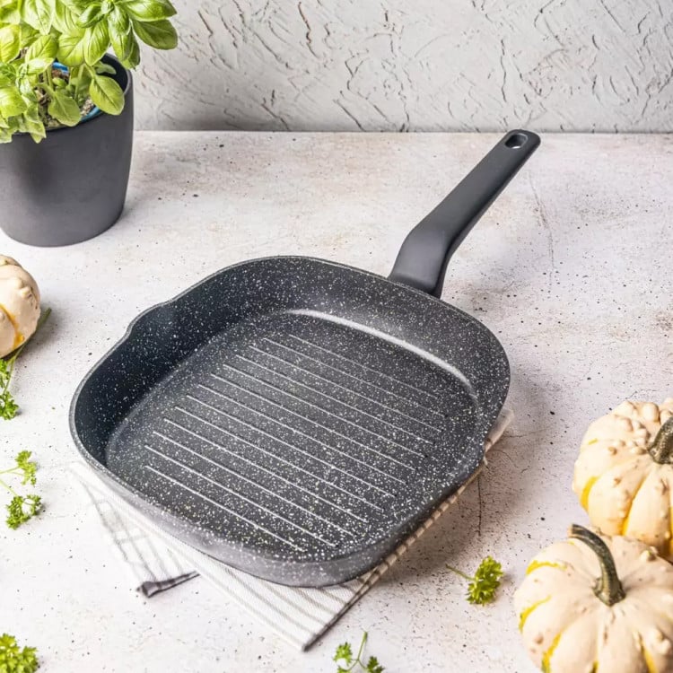 Patelnia grillowa kwadratowa 28 cm z powłoką marmurkową Klausberg KB 7662