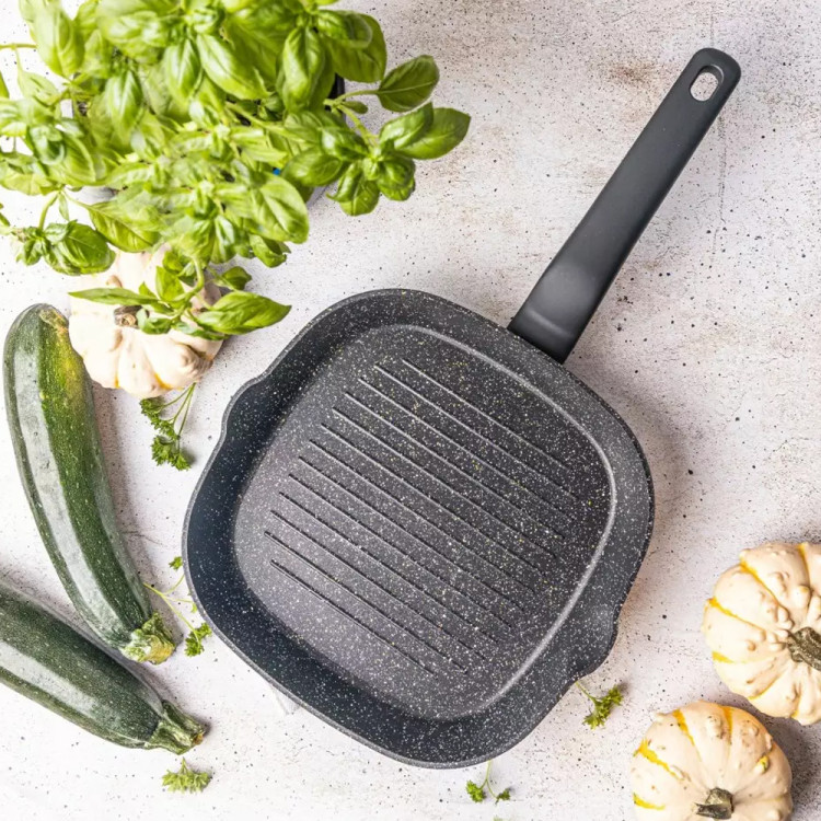 Patelnia grillowa kwadratowa 28 cm z powłoką marmurkową Klausberg KB 7662