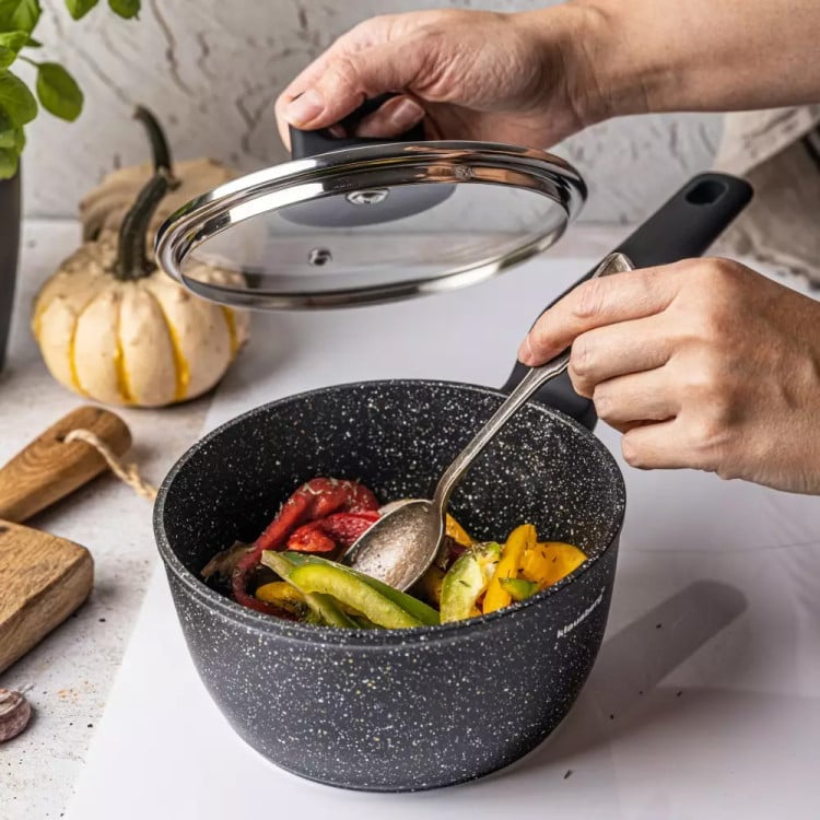 Rondel marmurowy 1.3 L garnek mały z pokrywką 16 cm Klausberg KB 7669 indukcja gaz