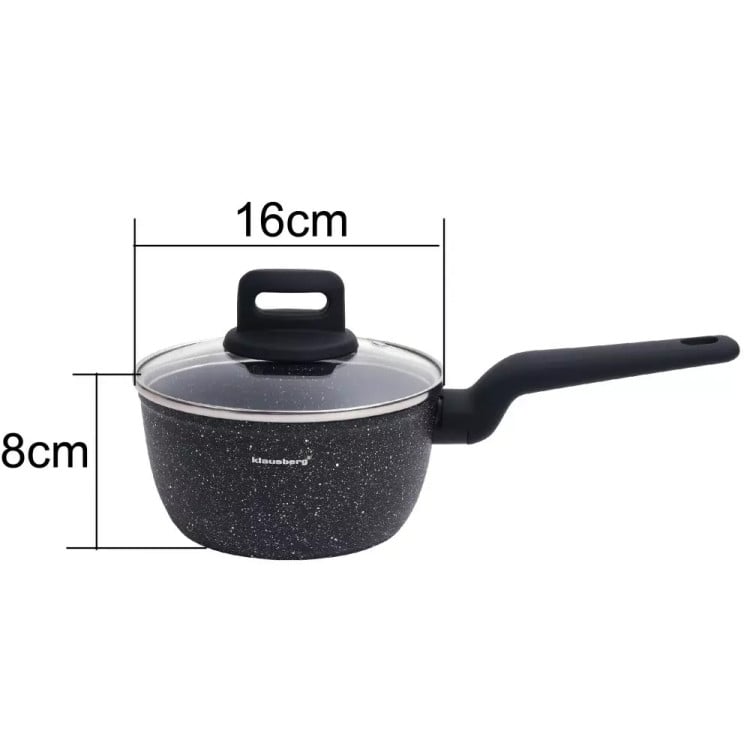 Rondel marmurowy 1.3 L garnek mały z pokrywką 16 cm Klausberg KB 7669 indukcja gaz