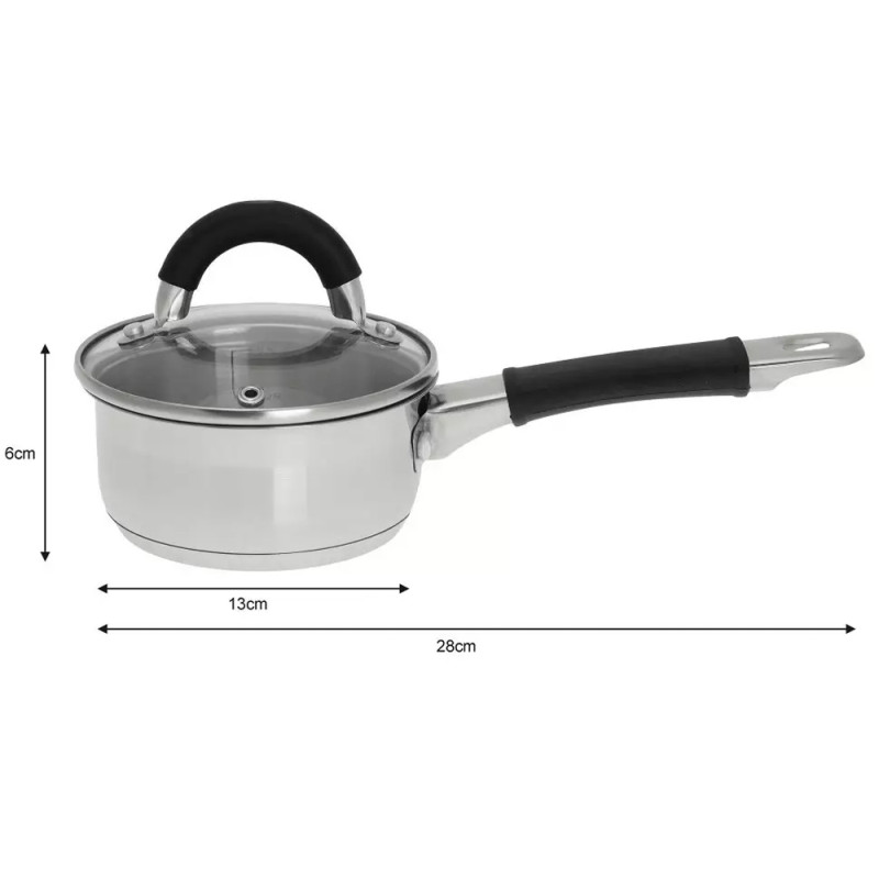 Rondel 0.5 L garnek stalowy 12 cm Kinghoff KH-1253 z pokrywką na indukcję