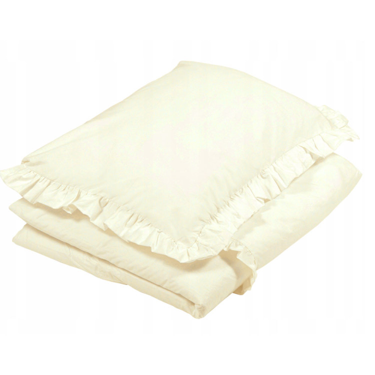 Pościel z falbanką 140x200 mikrofibra Cotton World 2 części 2594 kremowy