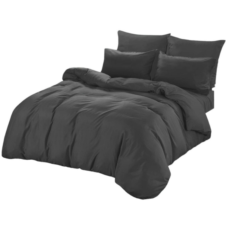 Pościel dwustronna 160x200 mikrofibra Cotton World 3 części 2608 grafit