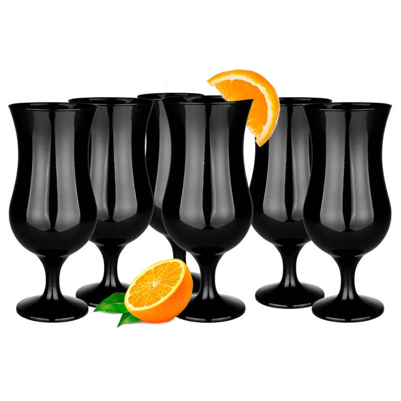Kieliszki koktajlowe czarne Glasmark szklanki 420 ml zestaw 6 sztuk