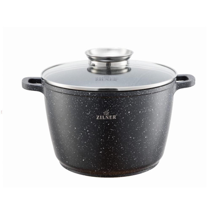 Garnek granitowy z pokrywką 28 cm Zilner ZL 7010 na indukcję 10.2 L Garnek granitowy z pokrywką 28 cm Zilner ZL 7010 na indukcję 10.2 L