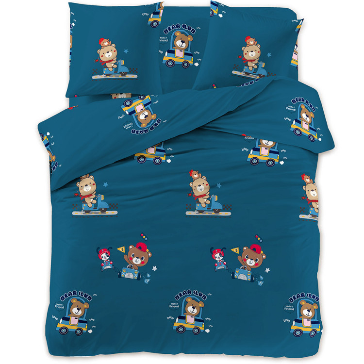 Pościel 160x200 dla dzieci bawełna satynowa 3D Cotton World gruba 3 części 2521 misie