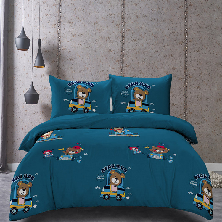 Pościel 160x200 dla dzieci bawełna satynowa 3D Cotton World gruba 3 części 2521 misie