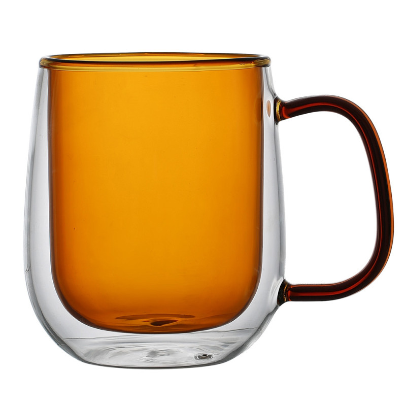 Szklanki termiczne z pomarańczowym wnętrzem 300 ml komplet 6 szt MGHOME