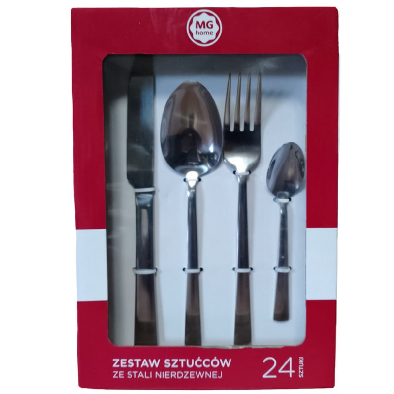 Zestaw sztućców Arya Silver na 6 osób ze stali nierdzewnej 24 sztuki MG Home 7105023137
