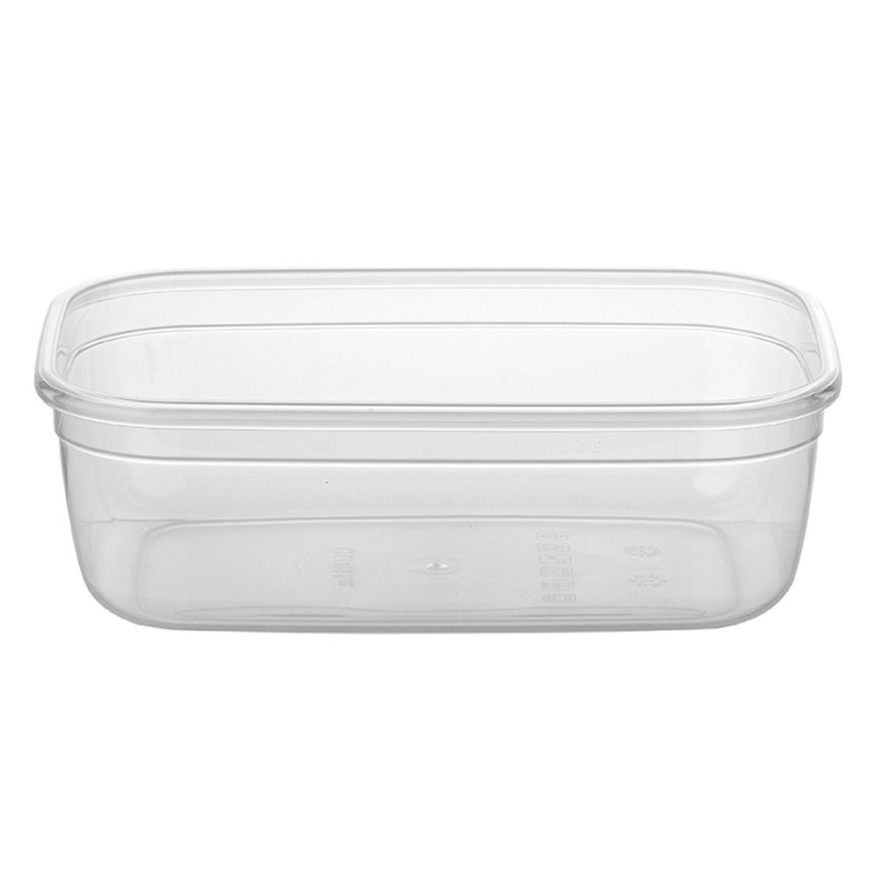 Pojemnik do żywności prostokątny 1200 ml przezroczysty z szczelną szarą pokrywką Florina Foodie