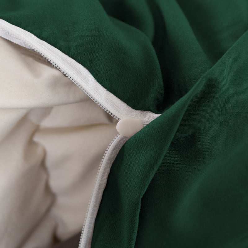 Pościel 160x200 luksusowa Cotton World gruba 3 części 2718 butelkowa zieleń