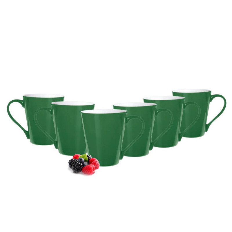 Kubki ceramiczne 250 ml zestaw 6 sztuk zielone Maja Glasmark