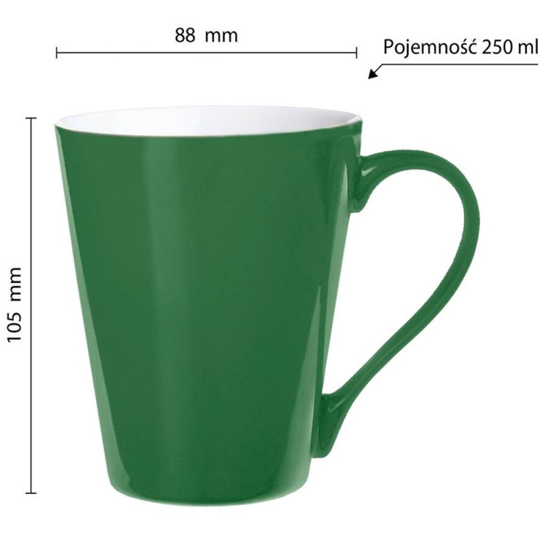 Kubki ceramiczne 250 ml zestaw 6 sztuk zielone Maja Glasmark