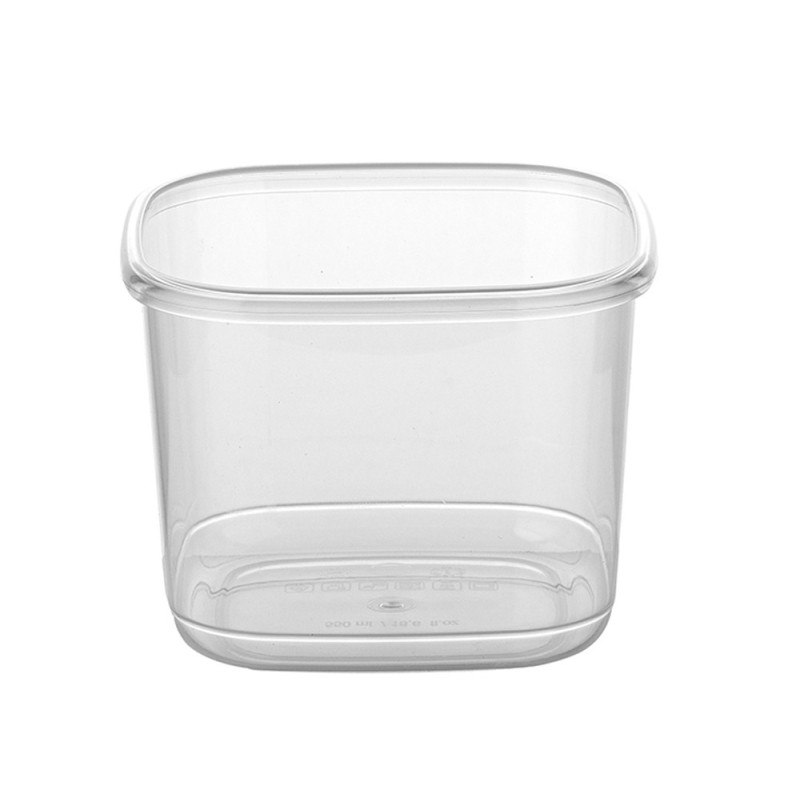 Pojemnik do żywności kwadratowy 550 ml przezroczysty z szczelną szarą pokrywką Florina Foodie 4P 1034