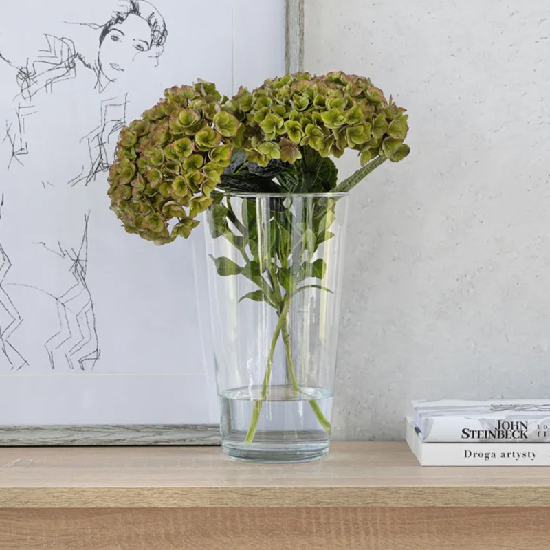 Wazon szklany prosty osłonka 29 cm bezbarwny Florina 3W 9012