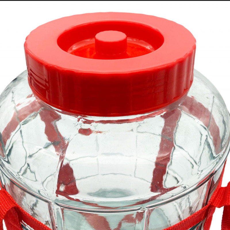 Słój szklany fermentacyjny z plastikową pokrywką 5 L duży gąsior balon do kiszenia, na wino, nalewki Tragar 9918