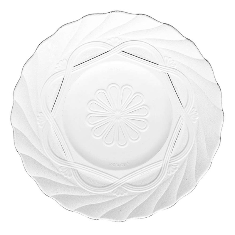 Talerzyki deserowe szklane 18 cm zestaw 6 sztuk spodek na ciasto deser Regina Florina 3T 5898