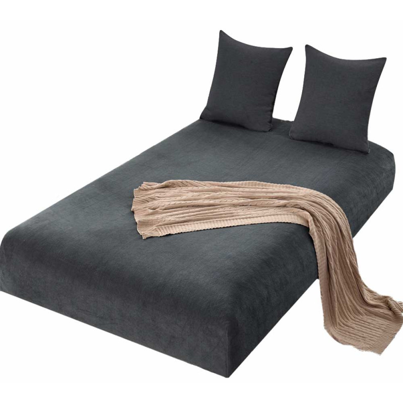 Prześcieradło z gumką "miś" 140x200 grube grafitowe Cotton World 2379