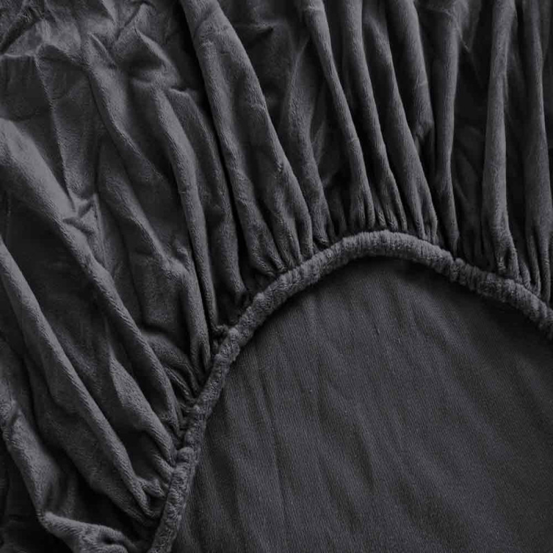 Prześcieradło z gumką "miś" 140x200 grube grafitowe Cotton World 2379