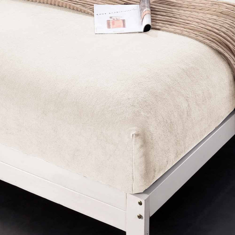 Prześcieradło z gumką "miś" 180x200 grube kremowe Cotton World 2383