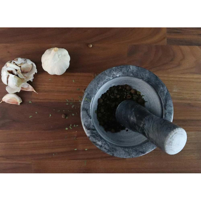 Moździeż kuchenny granitowy tłuczek do przypraw mały szary Krisberg KR-011