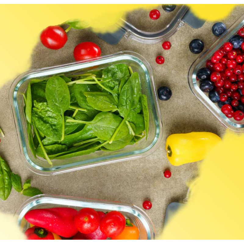Zestaw 3 pojemników szklanych lunchbox MG Home Cucina 1500/1000/400 ml żaroodporne