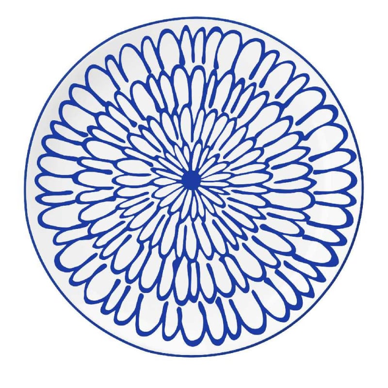 Serwis obiadowy porcelanowy MG Home Fiori 18 elementów zestaw talerzy dla 6 osób kwiaty