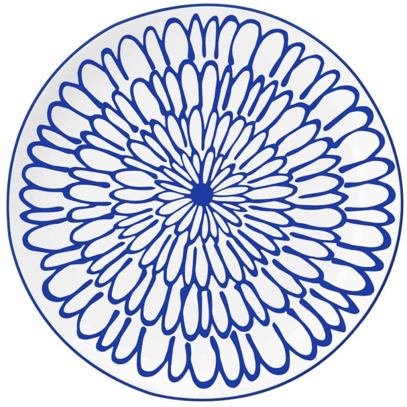 Serwis obiadowy porcelanowy MG Home Fiori 18 elementów zestaw talerzy dla 6 osób kwiaty