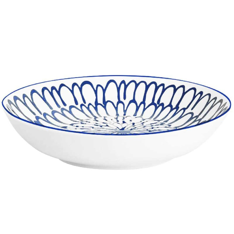 Serwis obiadowy porcelanowy MG Home Fiori 18 elementów zestaw talerzy dla 6 osób kwiaty
