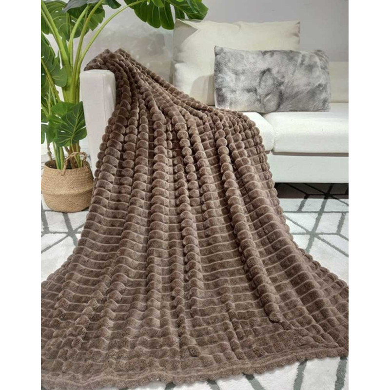 Koc chocolate 200x220 cm mikrofibra Cotton World miękki ciepły pled narzuta na łóżko