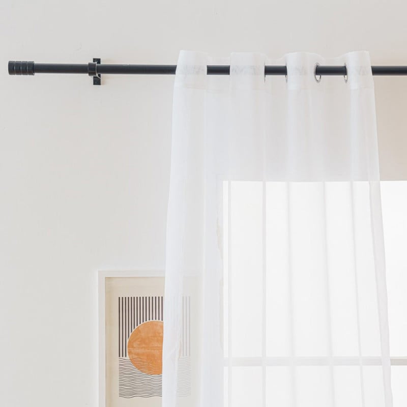 Firana biała gładka 200x250 cm na przelotkach kółkach Cotton World