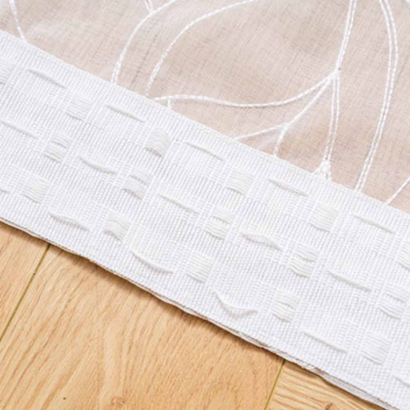 Firana biała z haftem 145x270 cm przelotka Cotton World