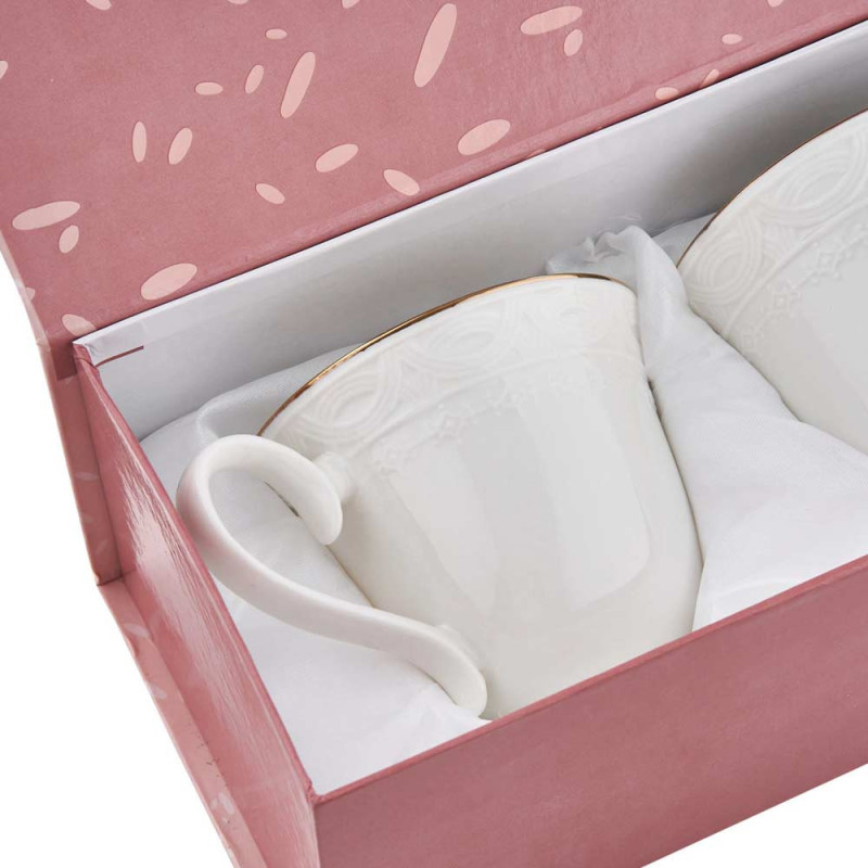 Kubki ceramiczne białe 350 ml zestaw 2 sztuk komplet w ozdobnym opakowaniu Florina Sima