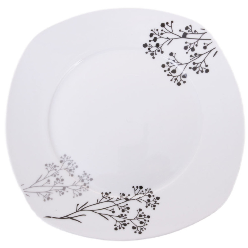 Serwis obiadowy porcelana 38 elementów komplet na 6 osób biały z serwisem kawowym + dodatki Violet VC 229