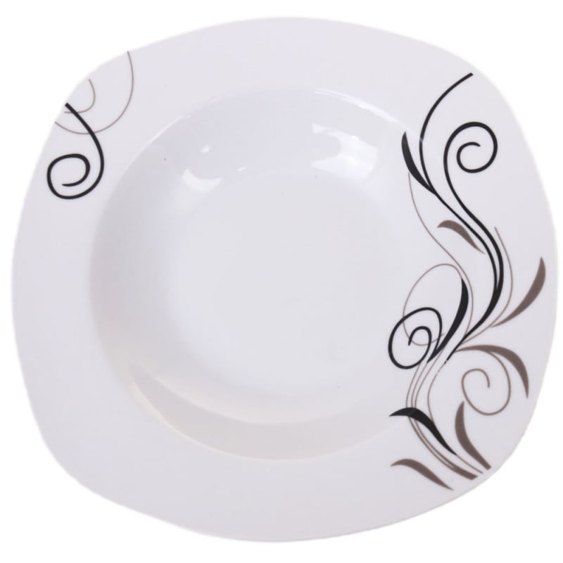 Serwis obiadowy porcelana 38 elementów komplet na 6 osób biały z serwisem kawowym + dodatki Violet VC 442