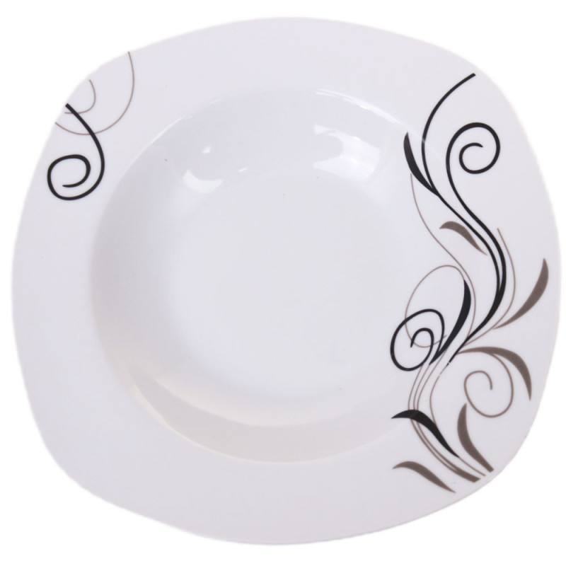 Serwis obiadowy porcelana 43 elementy komplet na 12 osób biały + dodatki Violet VC 442