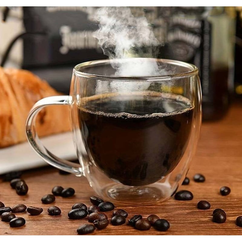 Szklanki termiczne 100 ml komplet 2 sztuk z podwójnymi ściankami małe filiżanki do espresso Kamille 9012