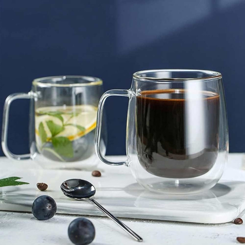 Szklanki termiczne 300 ml komplet 6 sztuk z podwójnymi ściankami filiżanki Kamille 9007