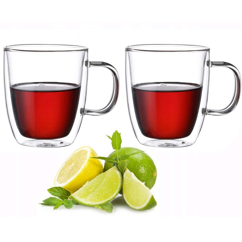Szklanki termiczne 250 ml komplet 6 sztuk z podwójnymi ściankami do kawy herbaty Kamille 9000