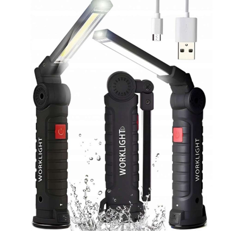 Latarka warsztatowa LED ładowanie USB latarka składana